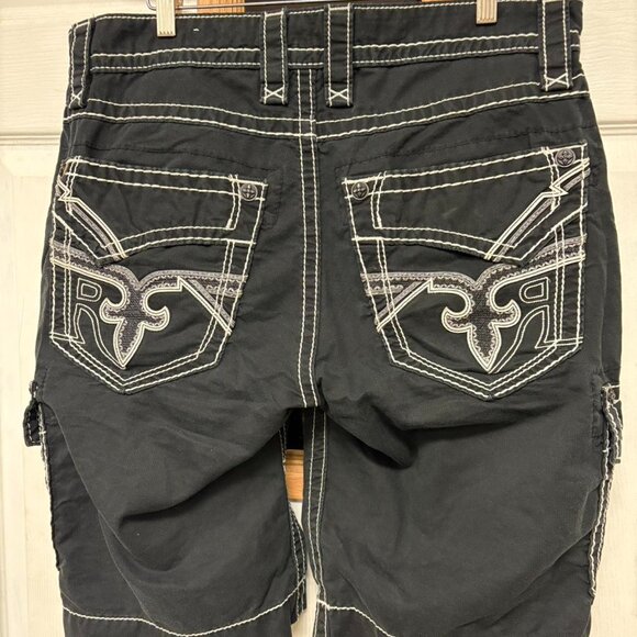 Rock Revival Black Slim Cargo Shorts - Picture 4 of 7